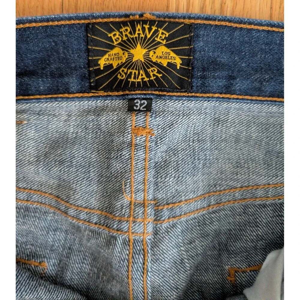 Brave Star Men’s Jeans Size 32 X 29 Dark Wash USA Made Selevedge